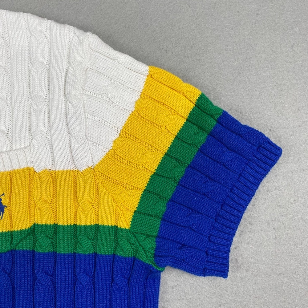 Polo Ralph Lauren Womens Cable Knit pocket Sweater 2XL colorful Preppy pony - Picture 6 of 14